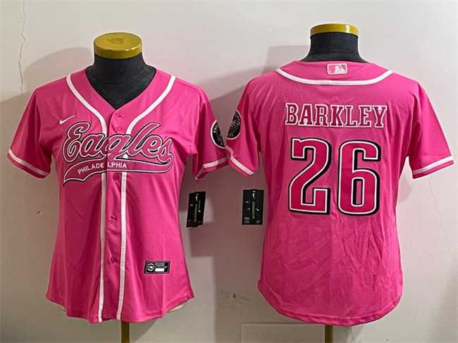 Women's Philadelphia Eagles #26 Saquon Barkley Pink Cool Base Stitched Baseball Jersey,We sell and wholesale Women's Philadelphia Eagles #26 Saquon Barkley Pink Cool Base Stitched Baseball Jersey on line form chian!